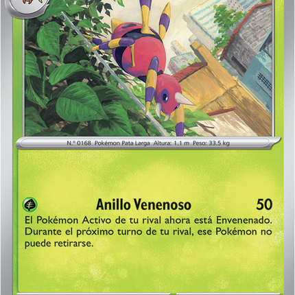 Carta Individual Pokémon Ariados Carta en Español 002/088, Stage 1 Pokémon 110 HP, set Perfect Order, Ilustración de svlt - Thunder Cards México