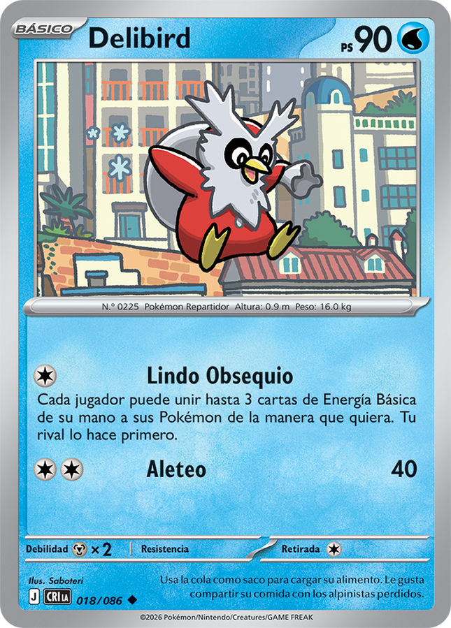 Delibird - 018/086 - ME4: Chaos Rising (CRI) (Carta en Español)