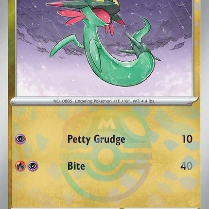 Carta Individual Pokémon Dreepy Masterball Pattern 071/131, BASIC Pokémon 70 HP, set Prismatic Evolutions, Ilustración de Scav - Thunder Cards México