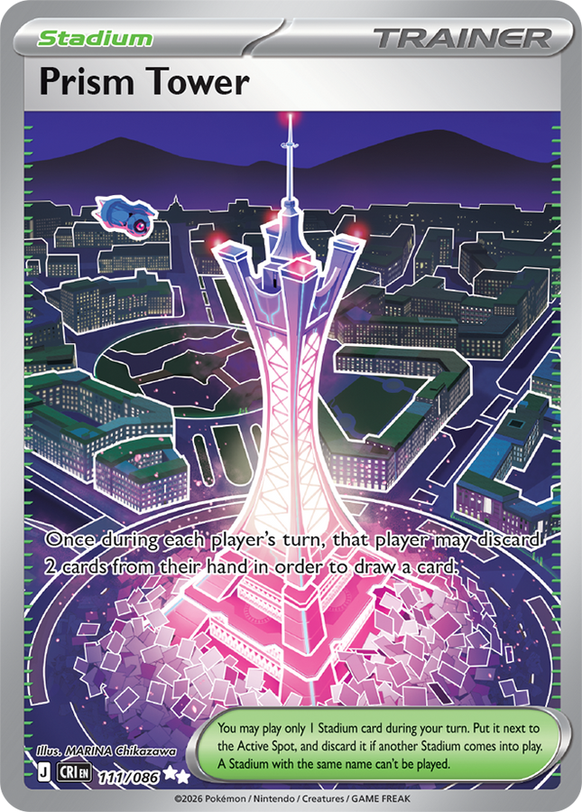 Carta Individual Pokémon Prism Tower Ultra Rara 111/086, set Chaos Rising, Ilustración de MARINA Chikazawa - Thunder Cards México