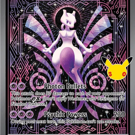 Carta individual Pokémon Mewtwo EX 151/128, set 30th C, en Thunder Cards México