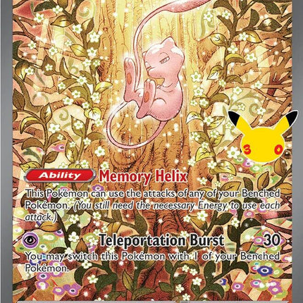 Carta individual Pokémon Mew EX 152/128, set 30th C, en Thunder Cards México