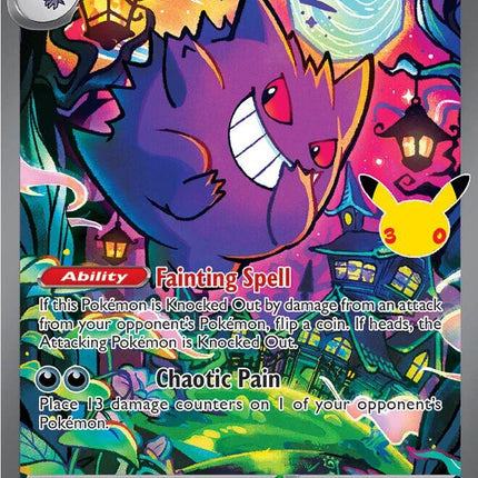 Carta individual Pokémon Gengar EX 154/128, set 30th C, en Thunder Cards México