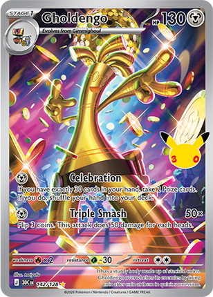 Gholdengo Illustration Rare (IR) - 142/128 - ME: 30th Celebration (30C)