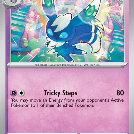 Carta individual Pokémon Meowstic 037/086, rareza infrecuente, Stage 1 Pokémon, 100 HP, set Chaos Rising (CRI). Ilustración de Meowstic macho liberando energía psíquica por las orejas dentro de un palacio por mingo - Thunder Cards México.