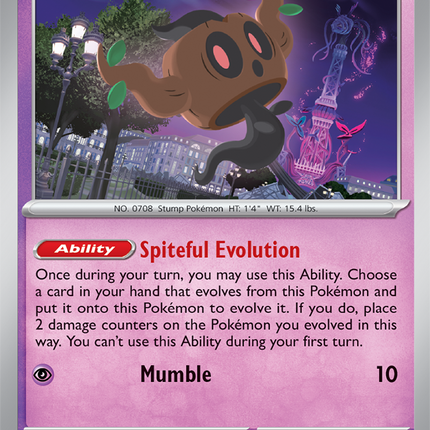 Carta Individual Pokémon Phantump 038/086, Basic Pokémon 70 HP, set Chaos Rising, Illustracion de Taiga Kosai - Thunder Cards México
