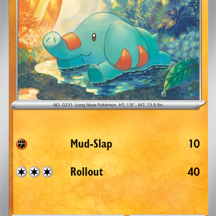 Carta Individual Pokémon Phanpy 044/086, Basic Pokémon 80 HP, set Chaos Rising, Ilustración de Akino Fukiji - Thunder Cards México