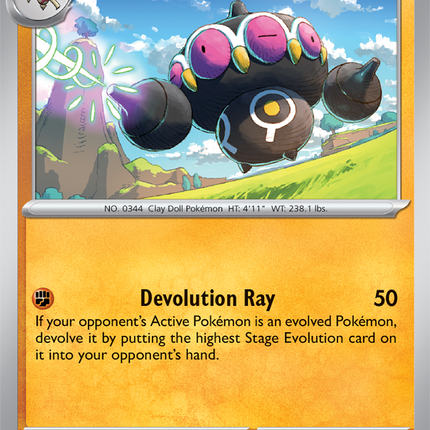 Carta Individual Pokémon Claydol 047/086, Stage 1 Pokémon 120 HP, set Chaos Rising, Ilustración de Oswaldo KATO - Thunder Cards México