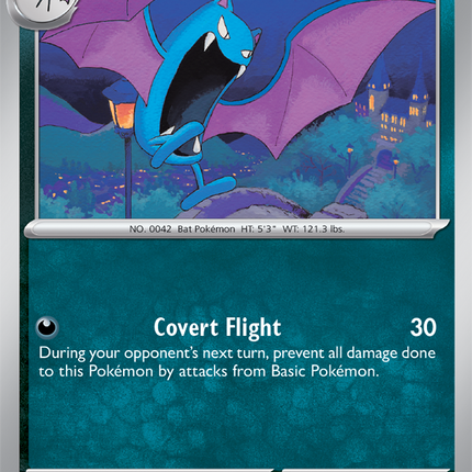Carta Individual Pokémon Golbat 050/086, Stage 1 Pokémon 80 HP, set Chaos Rising, Ilustración de Mousho - Thunder Cards México