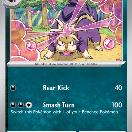 Carta Individual Pokémon Skuntank 054/086, Stage 1 Pokémon 110HP, set Chaos Rising, Ilustración de Yuriko Akase - Thunder Cards México