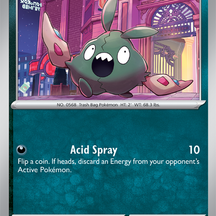 Carta Individual Pokémon Trubbish 056/086, BASIC Pokémon 70 HP, set Chaos Rising, Ilustración de Souchirou Gunjima - Thunder Cards México