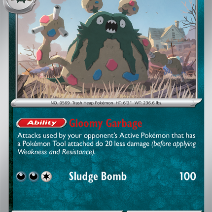 Carta Individual Pokémon Garbodor 056/086, Stage 1 Pokémon 140 HP, set Chaos Rising, Ilustración de HYOGONOSUKE - Thunder Cards México
