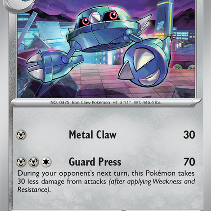 Carta Individual Pokémon Metang 060/086, Stage 1 Pokémon 100 HP, set Chaos Rising, Ilustración de Kazumasa Yasukini  - Thunder Cards México