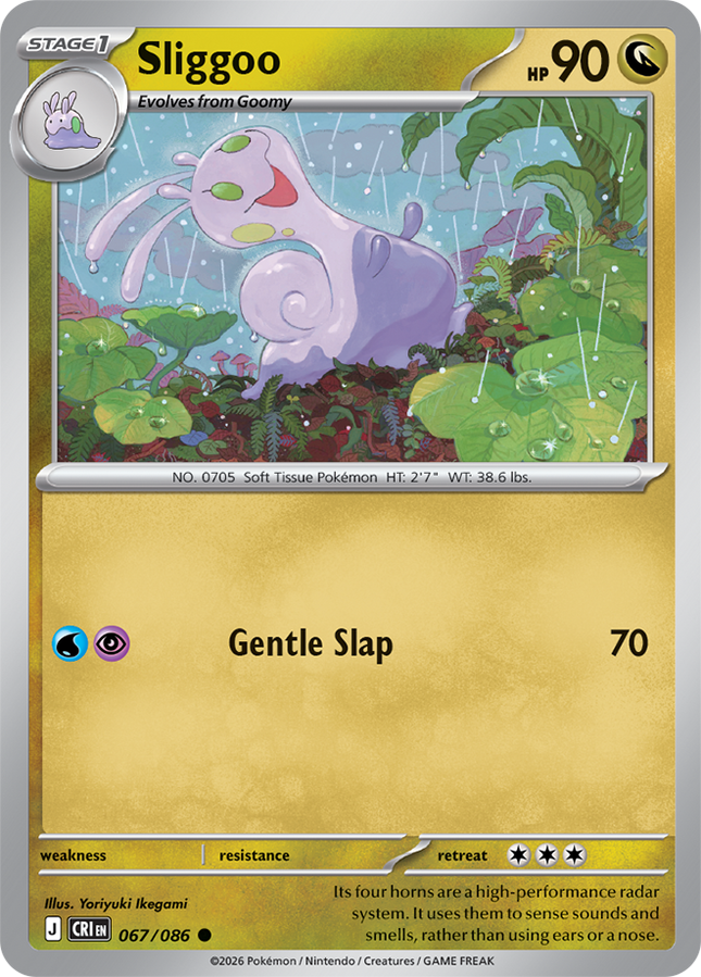 Carta Individual Pokémon Sliggoo 067/086, Stage 1 Pokémon 90 HP, set Chaos Rising, Ilustración de Yoriyuki Ikegami - Thunder Cards México
