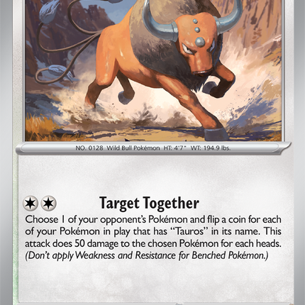 Carta Individual Pokémon Tauros 069/086, BASIC Pokémon 130 HP, set Chaos Rising, Ilustración de Satoshi Ito - Thunder Cards México