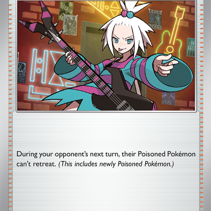 Carta Partidario Pokémon Roxie's Performance 081/086, set Chaos Rising, Ilustración de Nobusawa/ Machipuyo - Thunder Cards México