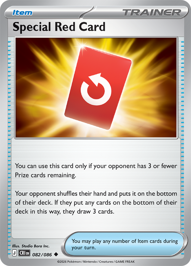 Carta Item/Objeto Special Red Card 082/086, set Chaos Rising, Ilustración de Studio Bora Inc.- Thunder Cards México
