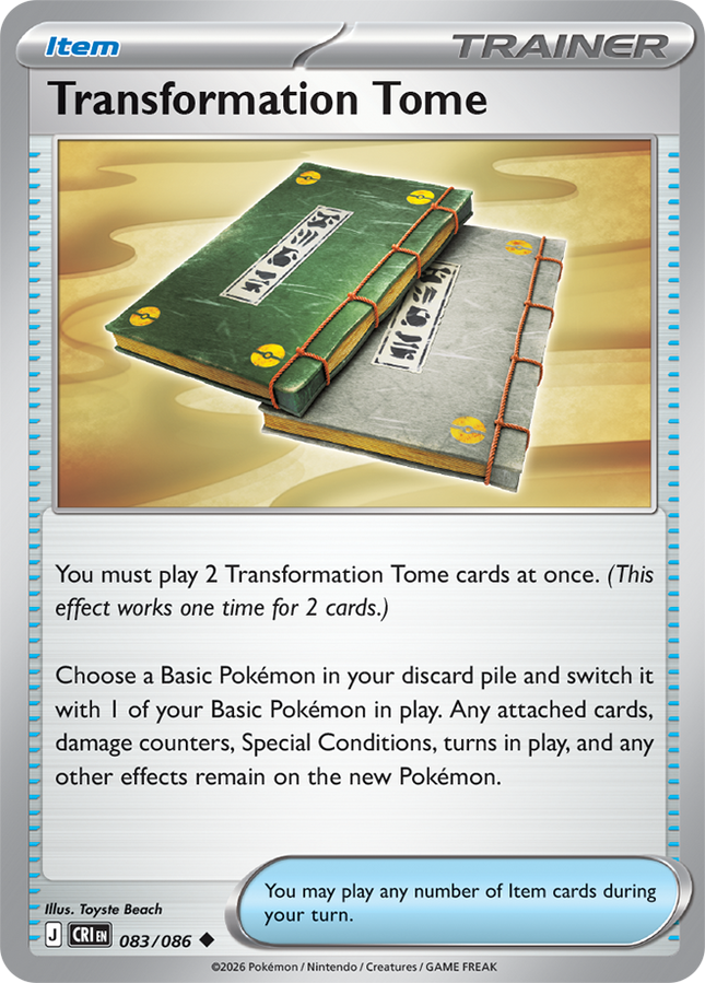 Carta Item/Objeto Transformation Tome 083/086, set Chaos Rising, Ilustración de Toyste Beach - Thunder Cards México