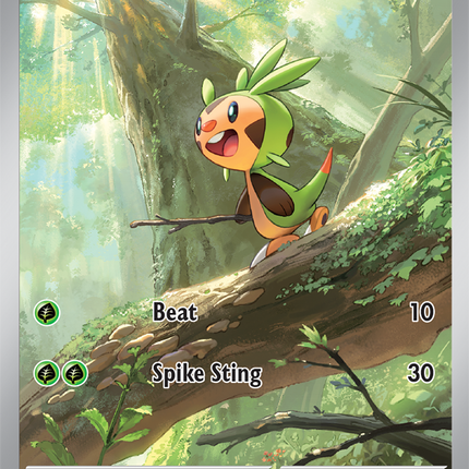 Carta Individual Pokémon Chespin Ilustración Especial 087/086, BASIC Pokémon 70 HP, set Chaos Rising, Ilustración de Atsushi Furusawa - Thunder Cards México