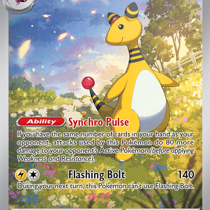 Carta Individual Pokémon Ampharos Ilustración Especial 090/086, Stage 2 Pokémon 160 HP, set Chaos Rising, Ilustración de saino miskai - Thunder Cards México