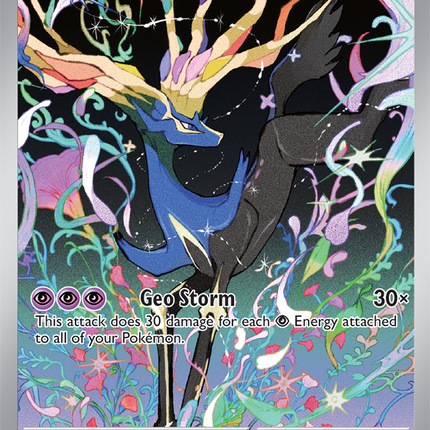 Carta Individual Pokémon Xerneas Ilustración Especial 091/086, BASIC Pokémon 130 HP, set Chaos Rising, Ilustración de YASHIRO Nanaco- Thunder Cards México