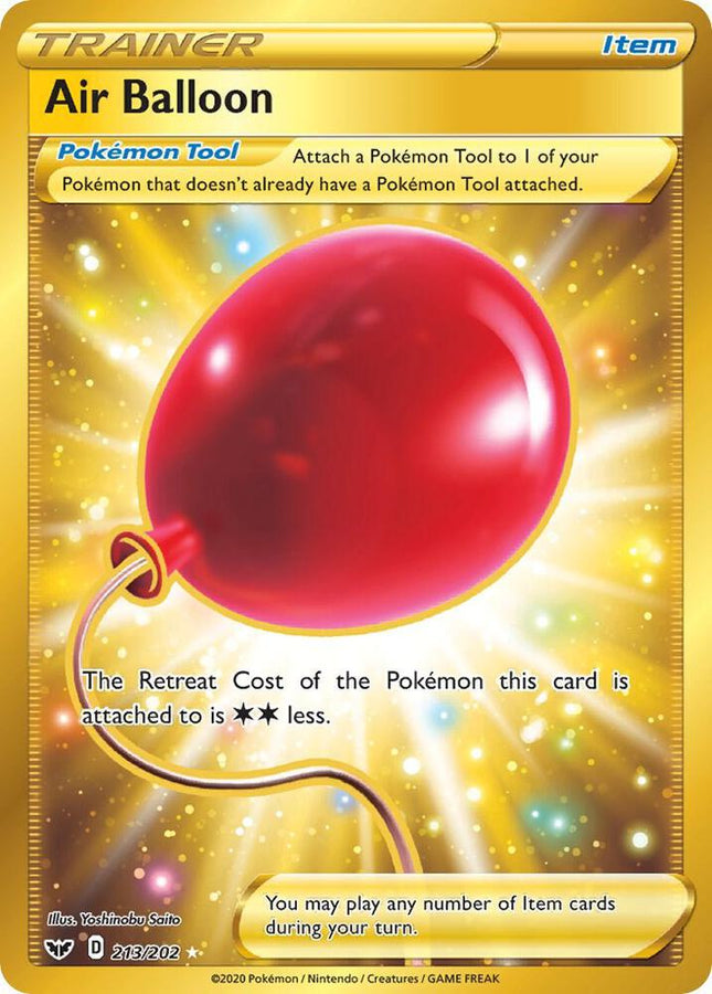 Carta Individual Pokémon Air Balloon Secret 213/202, Supporter Trainer, set Sword & Shield Base Set - Thunder Cards México
