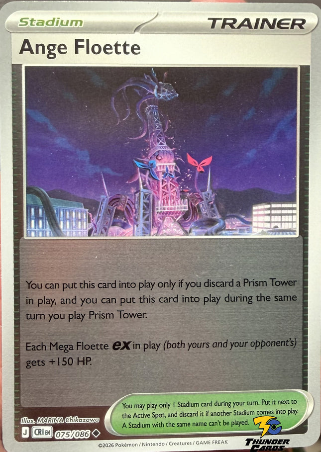 Carta Individual Estadio Pokémon Ange Floette Reverse 075/086, set Chaos Rising, Ilustración de MARINA Chikazawa - Thunder Cards México