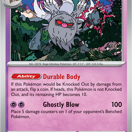 Carta individual Pokémon Annihilape 041/084, set Pitch Black, en Thunder Cards México