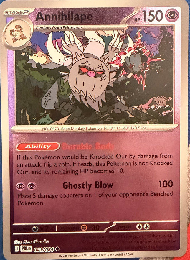 Carta individual Pokémon Annihilape 041/084, set Pitch Black, en Thunder Cards México Reverse