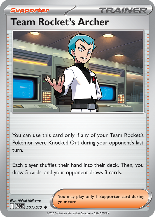 Carta Pokémon Team Rocket's Archer 201/217 del set Ascended Heroes de Pokémon TCG en Thunder Cards