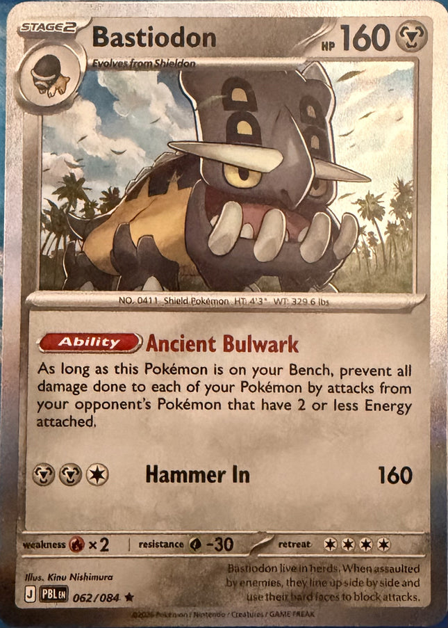 Carta individual Pokémon Bastiodon 062/084, set Pitch Black, en Thunder Cards México Holo