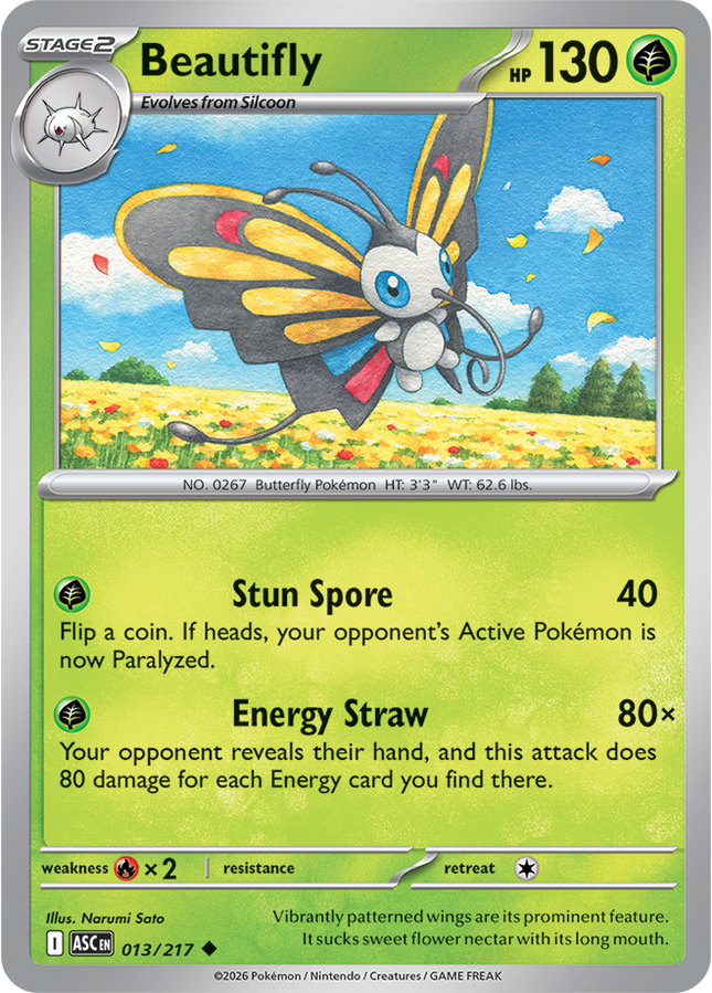 Carta Pokémon Beautifly 013/217 - Ascended Heroes - Thunder Cards