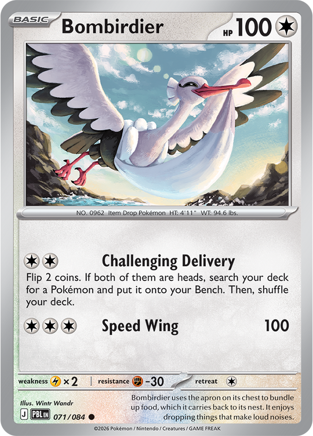 Carta individual Pokémon Bombirdier 071/084, set Pitch Black, en Thunder Cards México 