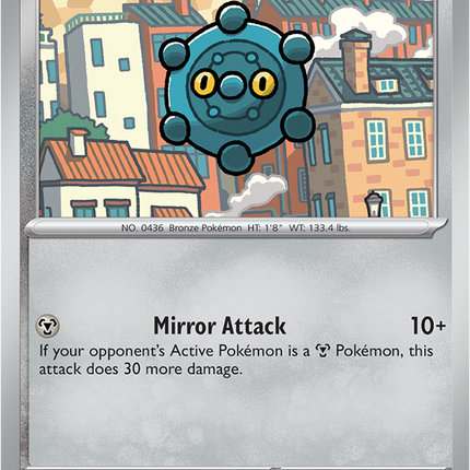 Carta individual Pokémon Bronzor 063/084, set Pitch Black, en Thunder Cards México 