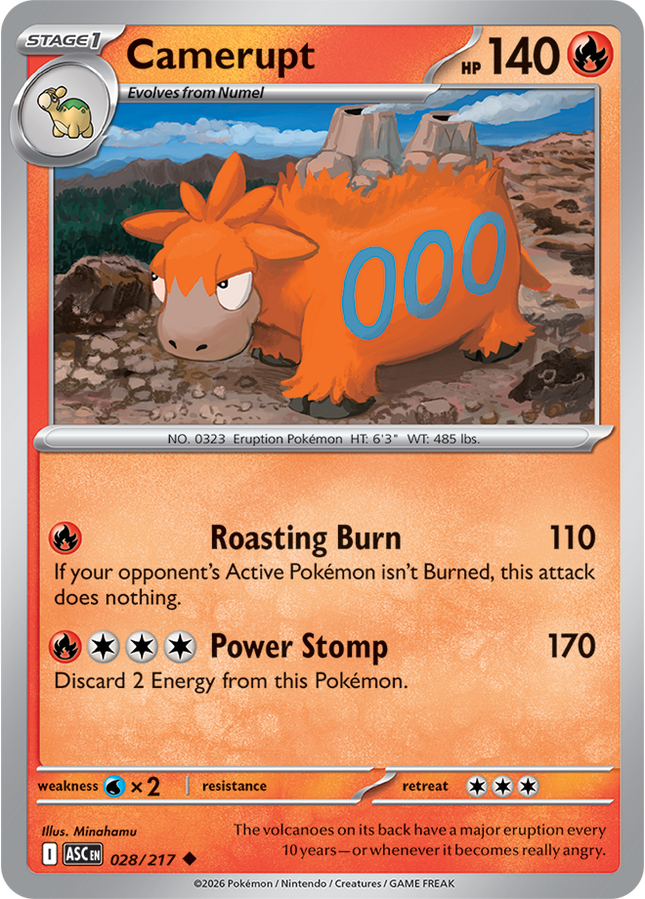 Carta Pokémon Camerupt 028/217 - Ascended Heroes- Thunder Cards 