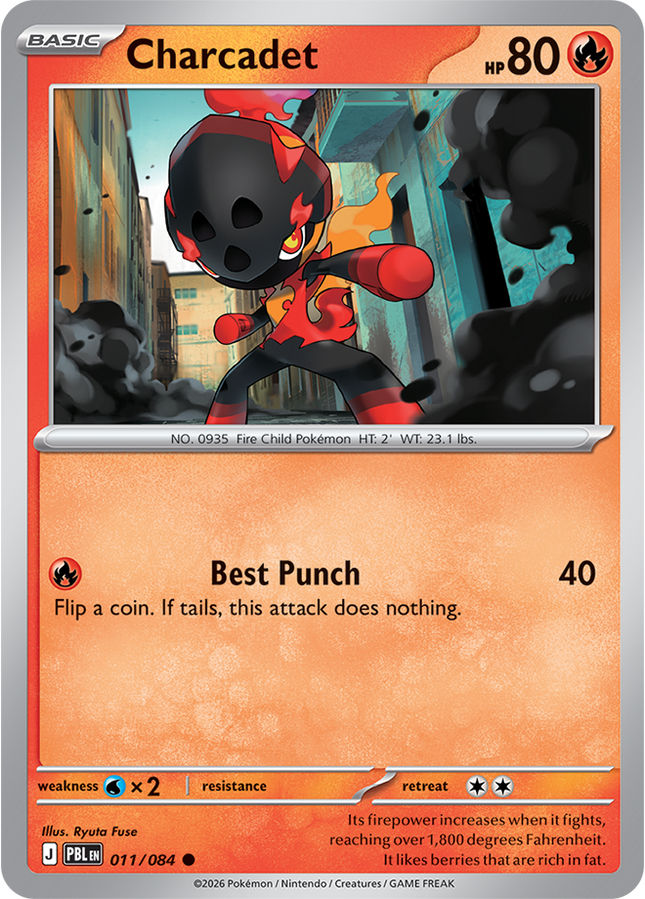 Carta individual Pokémon Charcadet 011/084, set Pitch Black, en Thunder Cards México