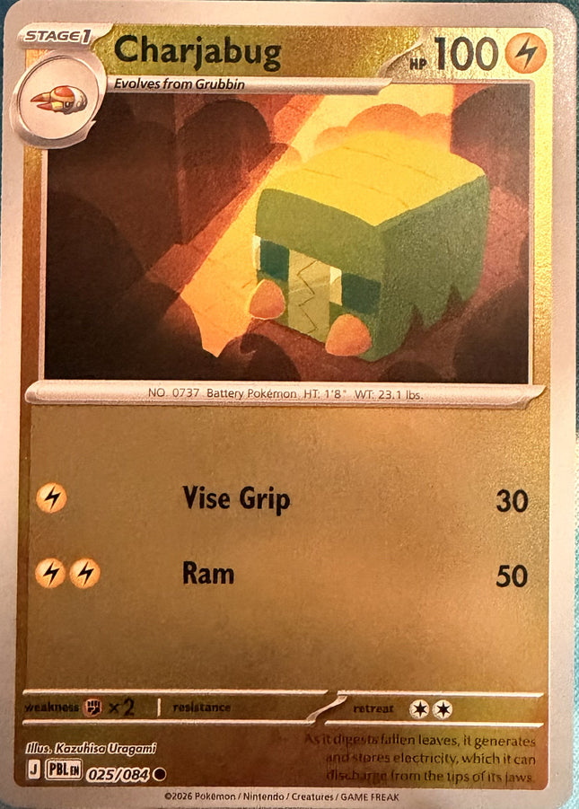 Carta individual Pokémon Charjabug 025/084, set Pitch Black, en Thunder Cards México Reverse 