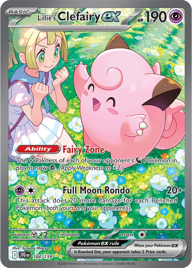 Carta Individual Pokémon Lillie's Clefairy EX Special Illustration Rare 184/159, set Journey Together- Thunder Cards México