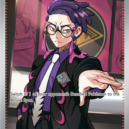 Carta Individual Pokémon Trainer Boss's Orders (Corbeau) 256/217, Supporter Trainer, set Ascended Heroes, Ilustración de akagi- Thunder Cards México
