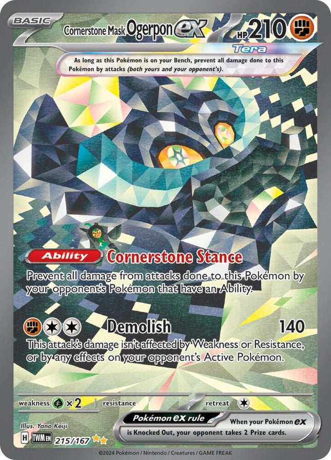 Cornerstone Mask Ogerpon EX SIR- 215/167 - SV06: Twilight Masquerade (TWM)