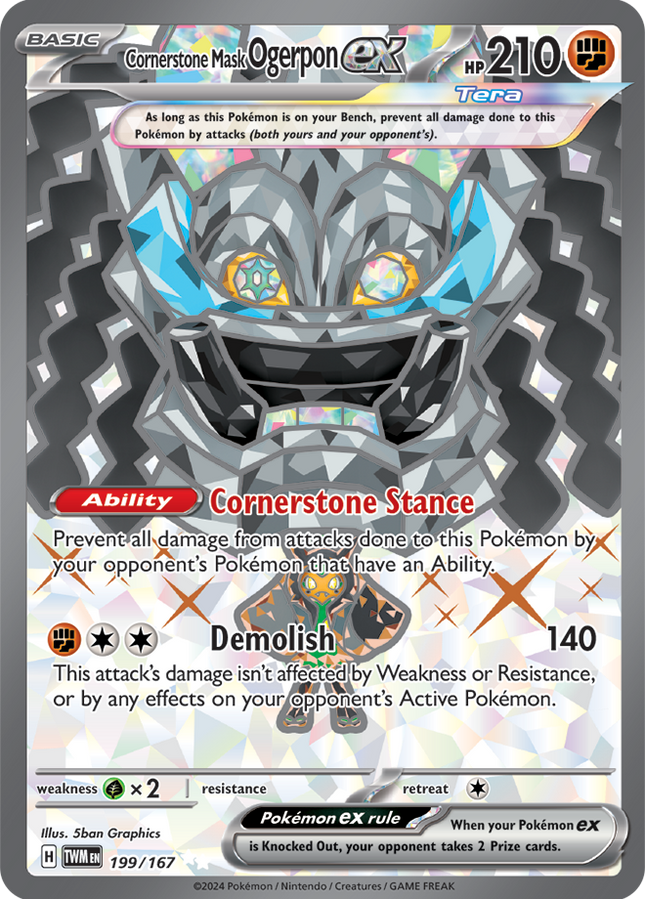 Carta Pokémon Cornerstone Mask Ogerpon Ultra Rare (UR) 199/167 del set Twilight Masquerade de Pokémon TCG en Thunder Cards
