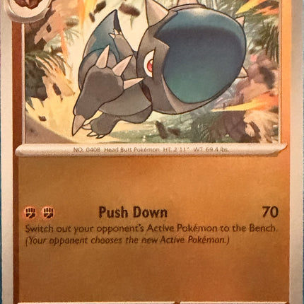 Carta individual Pokémon Cranidos 044/084, set Pitch Black, en Thunder Cards México Reverse