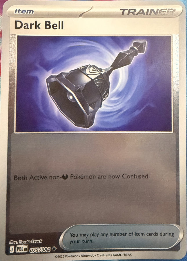 Carta individual Pokémon Dark Bell 075/084, set Pitch Black, en Thunder Cards México Reverse