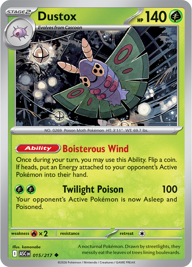 Carta Pokémon Dustox 015/217 - Ascended Heroes - Thunder Cards