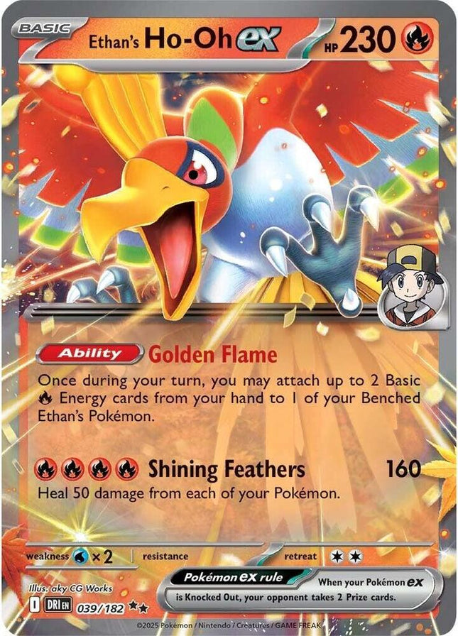 Carta Pokémon Ethan's Ho-Oh EX 039/182 del set Twilight Masquerade de Pokémon TCG en Thunder Cards México