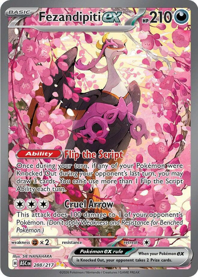 Carta Individual Pokémon Fezandipiti EX 288/217 , BASIC Pokémon 210 HP, set Ascended Heroes, Ilustración de SIE NANAHARA - Thunder Cards México