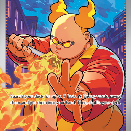 Carta Individual Pokémon Supporter Firebreather UR 119/094, Trainer, set Phantasmal Flames, Ilustración de Naoki Saito - Thunder Cards México