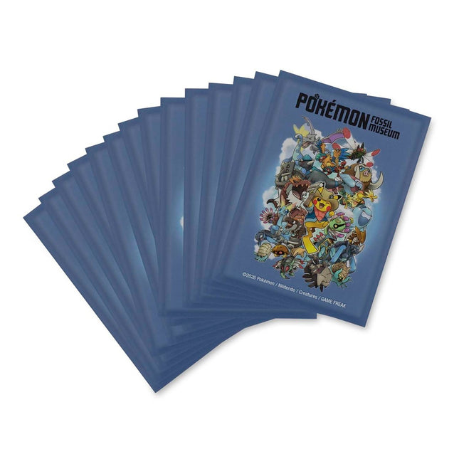 Paquete oficial de micas protectoras Pokémon Center de la colección Fossil Museum con diseño exclusivo de Pikachu Excavador y Pokémon fósiles.