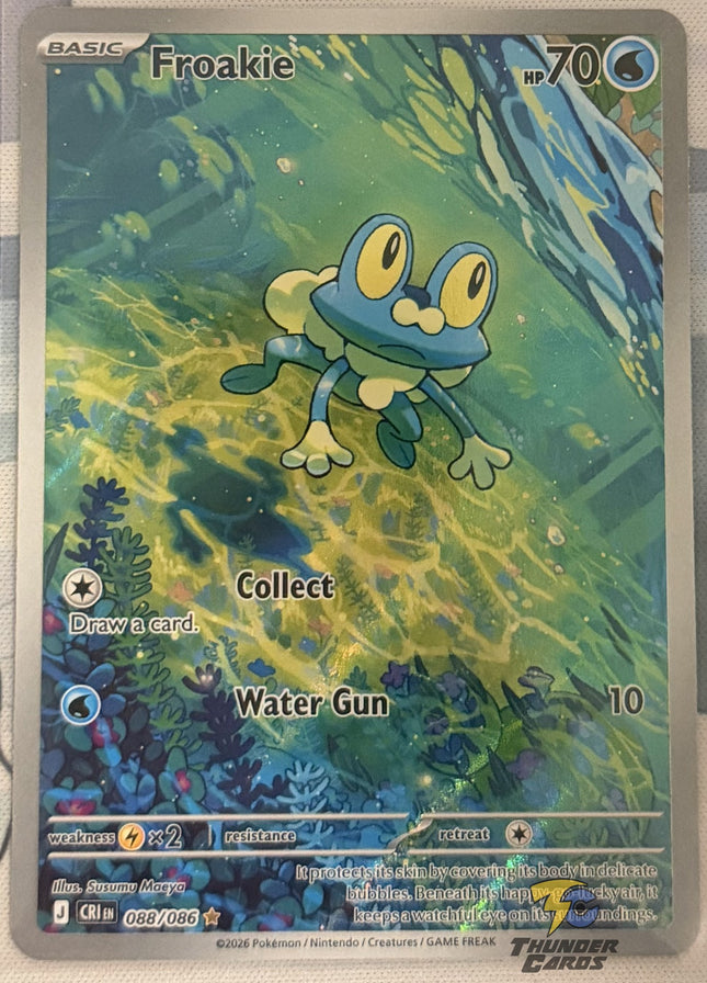 Carta Individual Pokémon Froakie Ilustración Especial Real  088/086, BASIC Pokémon 70 HP, set Chaos Rising, Ilustración de Susumu Maeya - Thunder Cards México