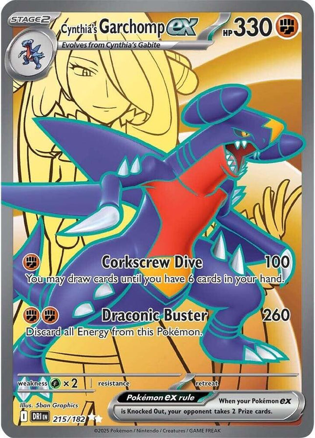 Cynthia's Garchomp EX FA - 215/182 - SV10: Destined Rivals (DRI)